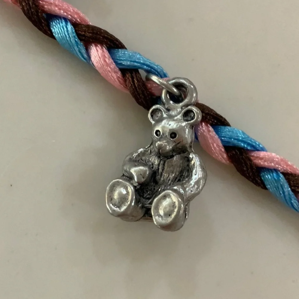 Girl Scout Brownie Backpack Braided Charm Dangle 3 Little Bear Charms & GS Logo